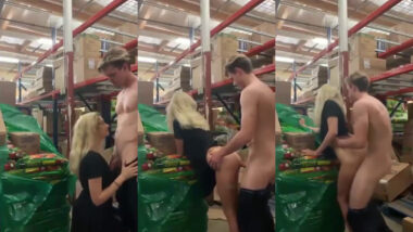 Casal amador dando uma rapidinha dentro do supermercado